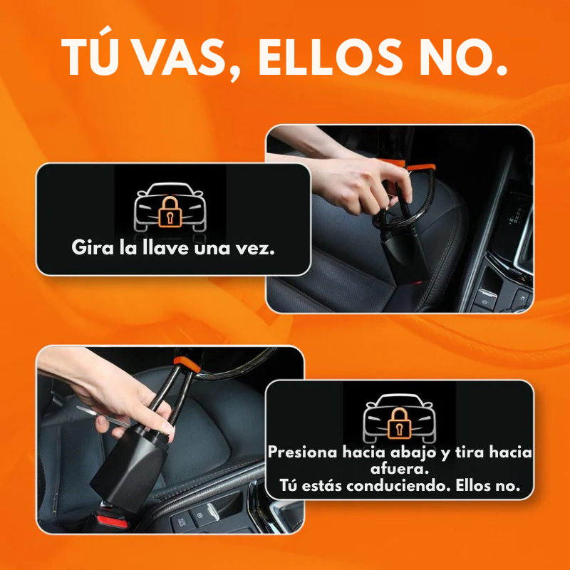 Detén a los ladrones en segundos. Protege tu auto, Bloqueo para volante
