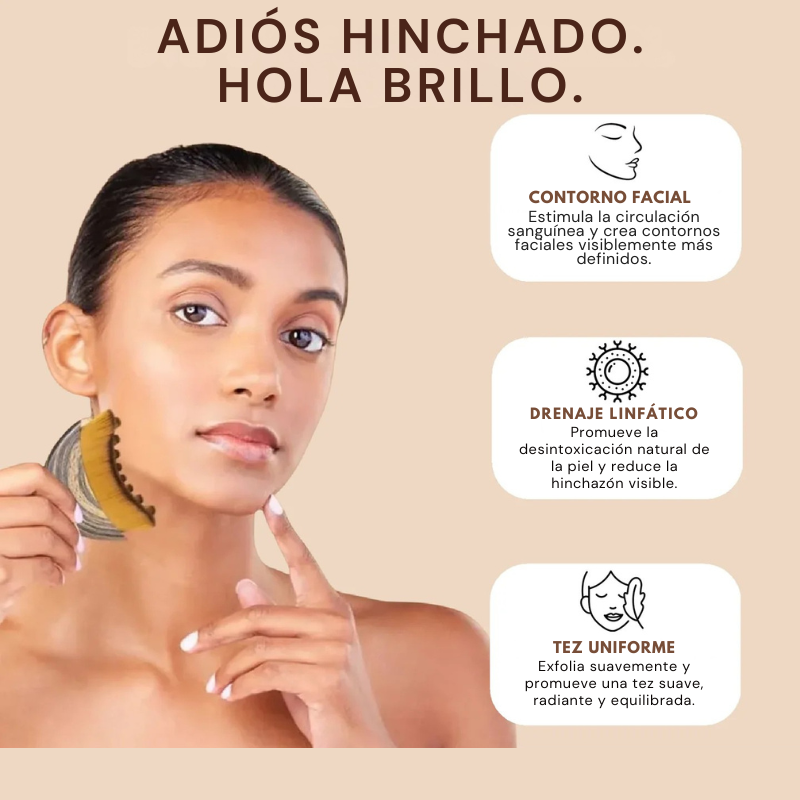 Cepillo masajeador de drenaje linfático para cara y cuello