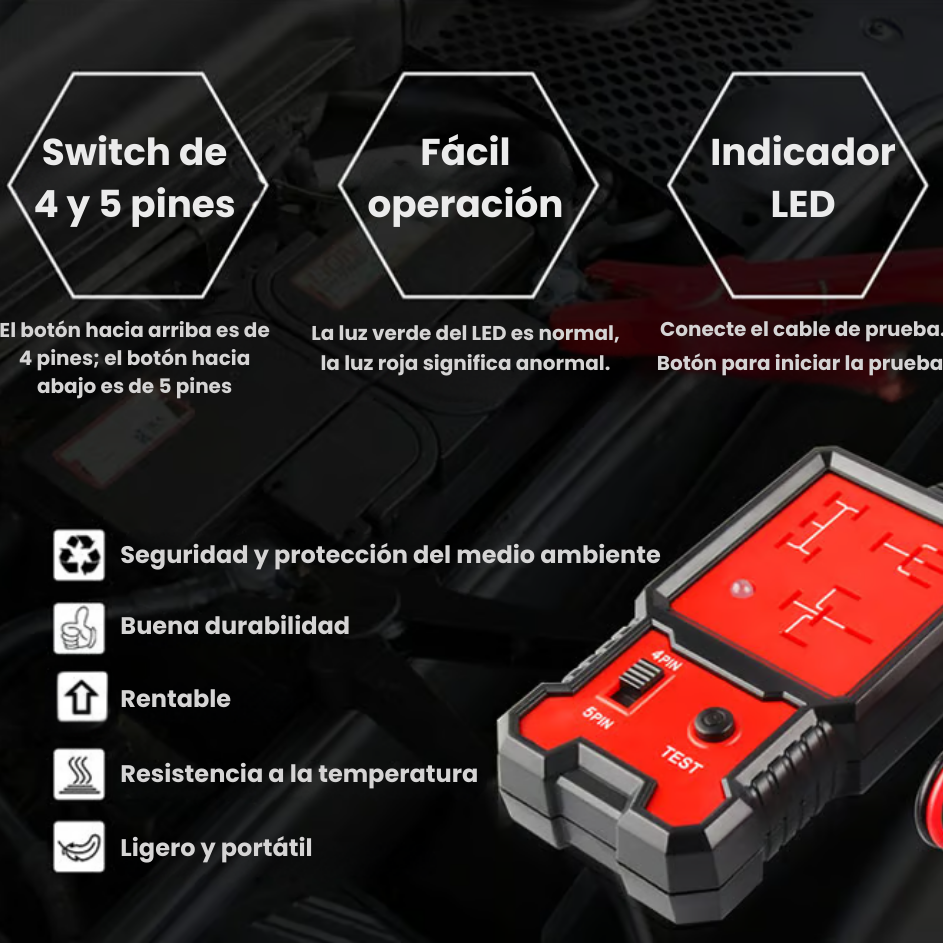 Comprobador de relés automotrices!