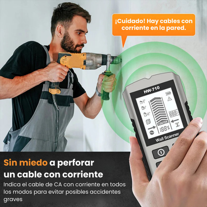 Detector de pared electrónico 6 en 1, medición, Detector de metales, madera, escáner de cables
