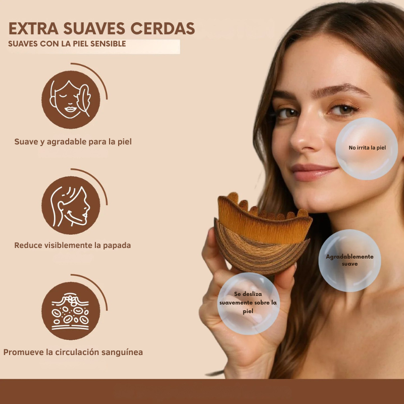 Cepillo masajeador de drenaje linfático para cara y cuello