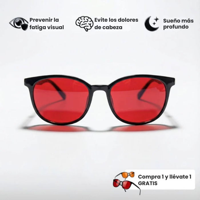 Gafas unisex con protección contra luz azul y lentes rojas Flow State™