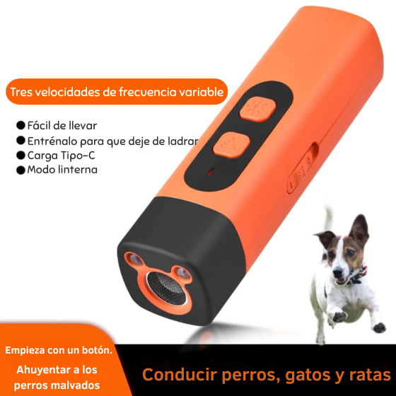 Nuevo repelente ultrasónico de ladridos para perros con linterna Led