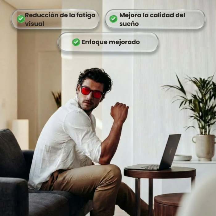 Gafas unisex con protección contra luz azul y lentes rojas Flow State™