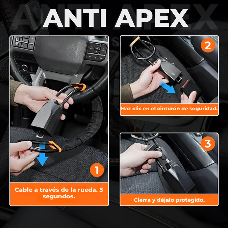 Detén a los ladrones en segundos. Protege tu auto, Bloqueo para volante
