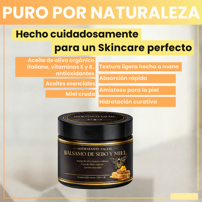 Bálsamo de miel de sebo piel radiante y nutrida en 30 días