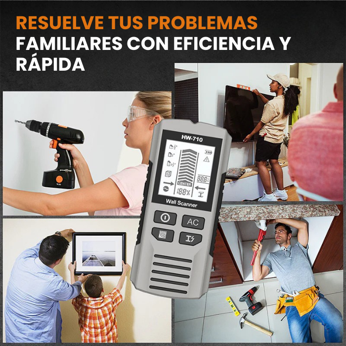 Detector de pared electrónico 6 en 1, medición, Detector de metales, madera, escáner de cables
