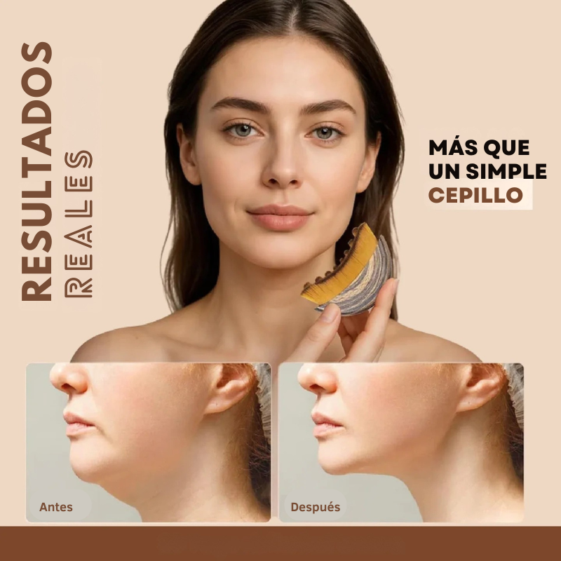 Cepillo masajeador de drenaje linfático para cara y cuello