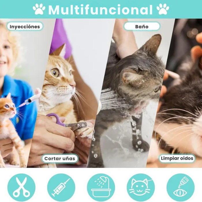 Bolsa para bañar y cortar uñas gatos