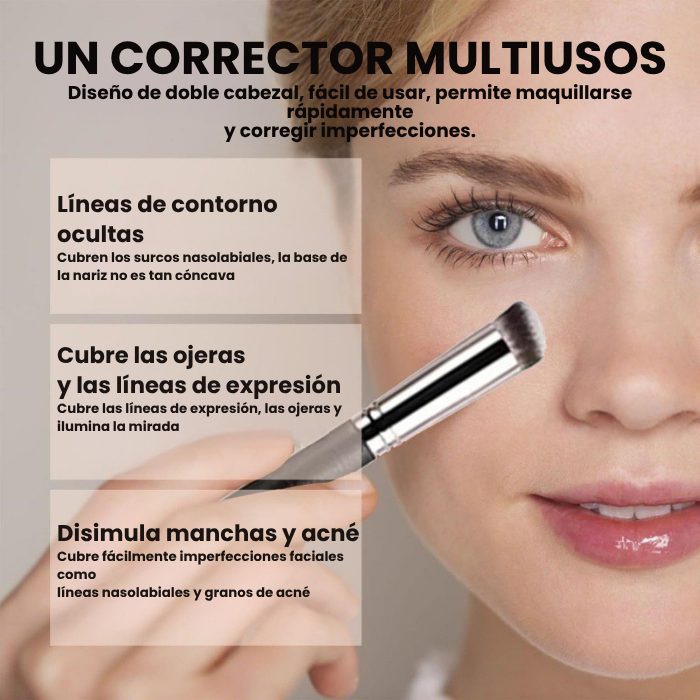 Corrector de ojeras (incluye brocha) a prueba de agua - ilumina y realza la mirada