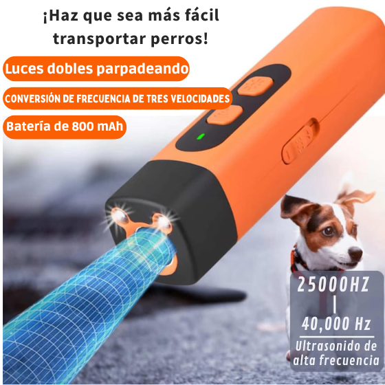 Nuevo repelente ultrasónico de ladridos para perros con linterna Led