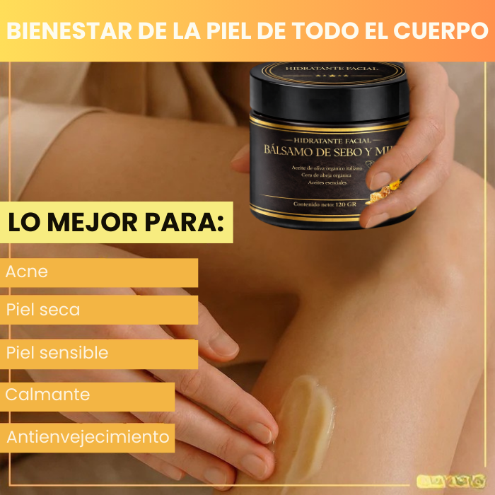 Bálsamo de miel de sebo piel radiante y nutrida en 30 días