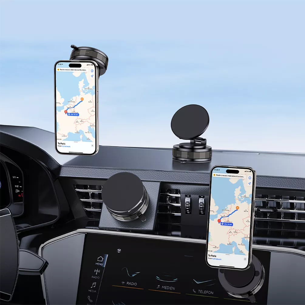 Soporte magnético para teléfono con ventosa ajustable de 360°