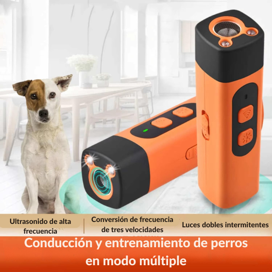 Nuevo repelente ultrasónico de ladridos para perros con linterna Led
