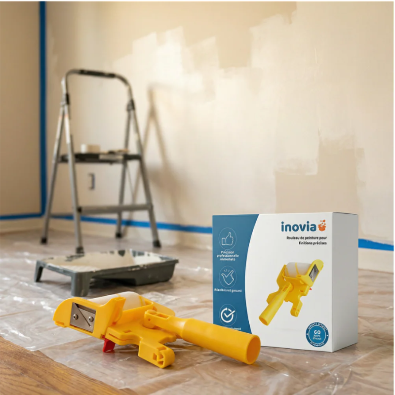Rodillo de pintura para bordes perfectos con guía de precisión