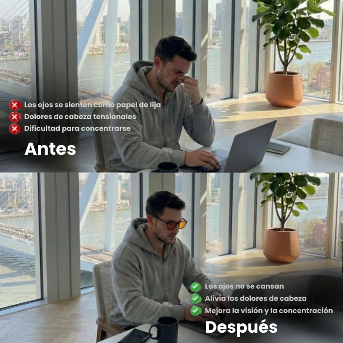 Gafas unisex con protección contra luz azul y lentes rojas Flow State™