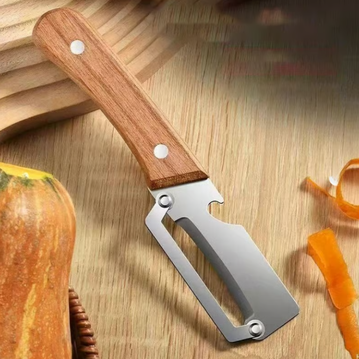 🎁 PAGA 1 LLEVA 2 Pelador y cortador en julianas con abre botella y mango madera