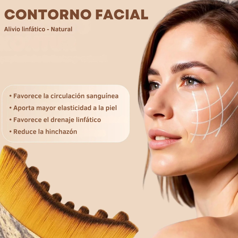 Cepillo masajeador de drenaje linfático para cara y cuello