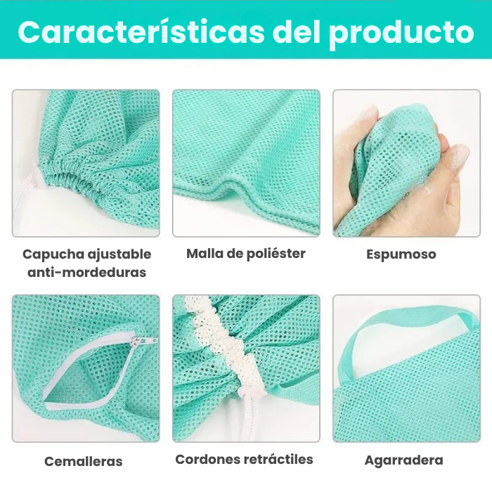 Bolsa para bañar y cortar uñas gatos