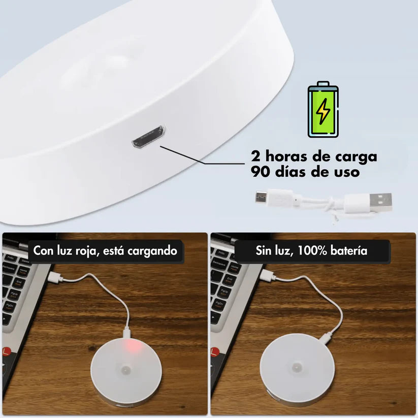 Pack de 3 luces LED recargables con sensor de movimiento