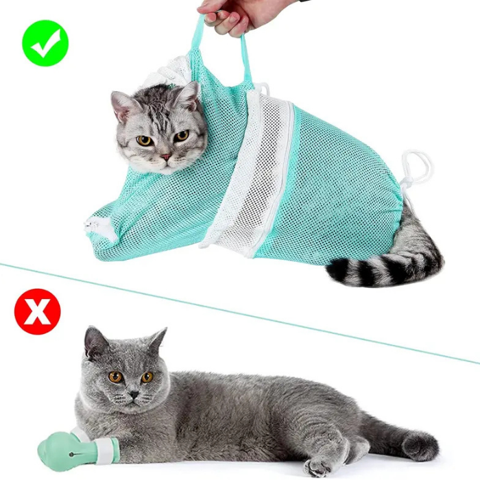 Bolsa para bañar y cortar uñas gatos