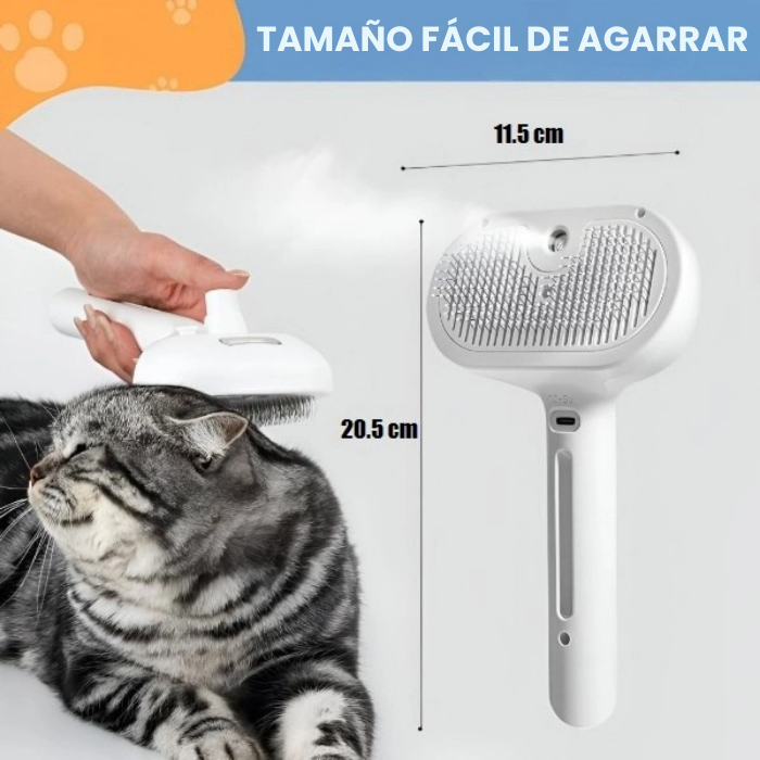 Cepillo de vapor recargable para mascotas con muda de pelo | GROOMSY
