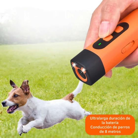 Nuevo repelente ultrasónico de ladridos para perros con linterna Led
