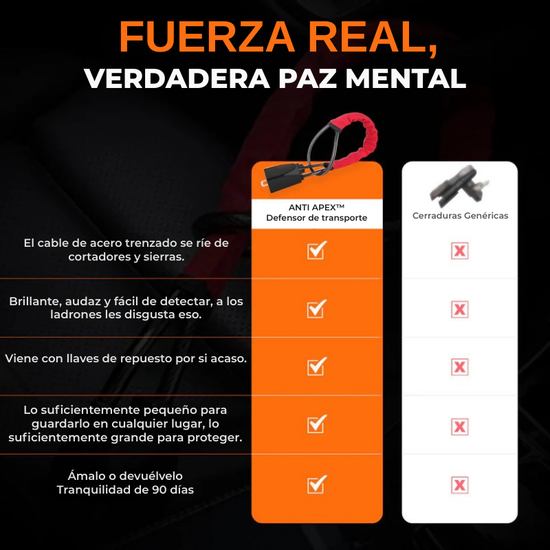 Detén a los ladrones en segundos. Protege tu auto, Bloqueo para volante