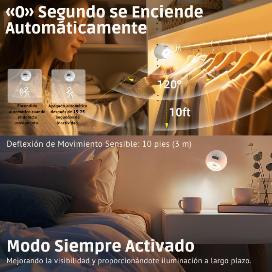 PAGA 1 LLEVA 2 Luces led superbrillantes con opción de sensor de movimiento