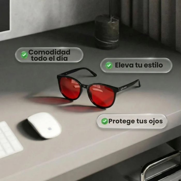 Gafas unisex con protección contra luz azul y lentes rojas Flow State™