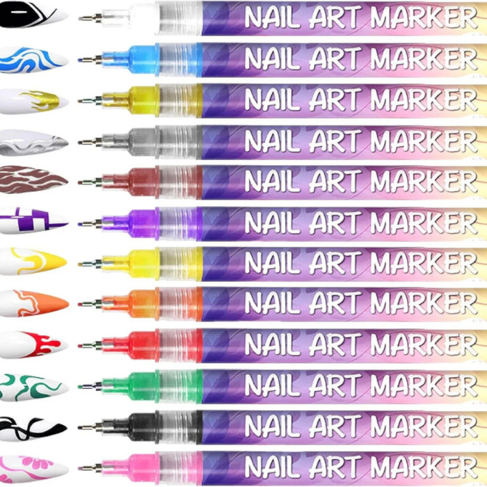Set de 12 bolígrafos para decoración de uñas