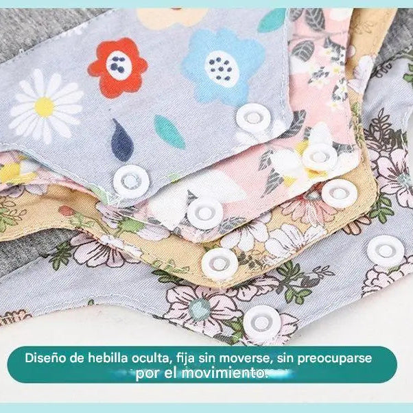 Pack 4 Toallas higiénicas reutilizables con Alas, 100% Algodón, Lavables, Control de Olores