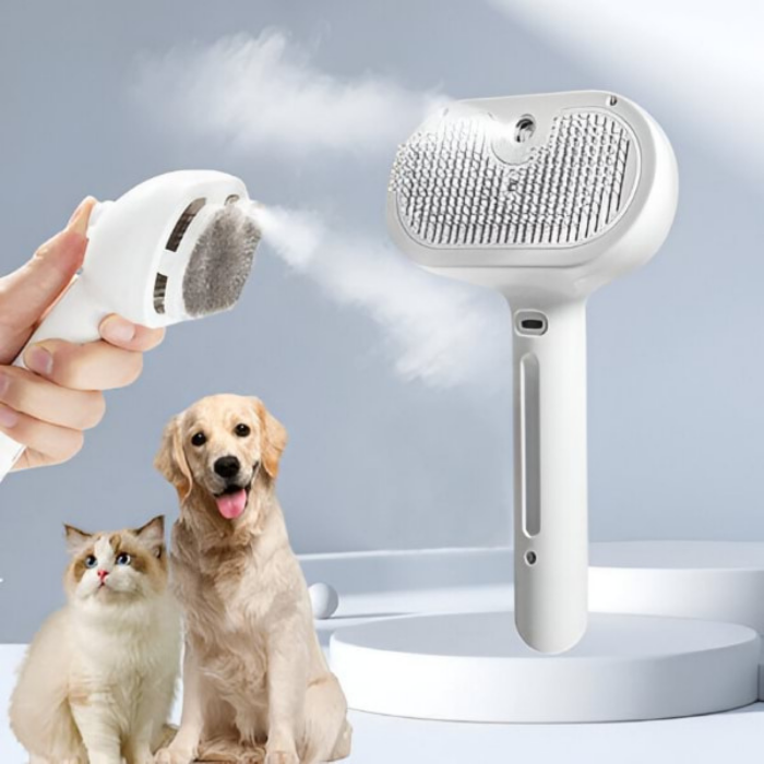 Cepillo de vapor recargable para mascotas con muda de pelo | GROOMSY