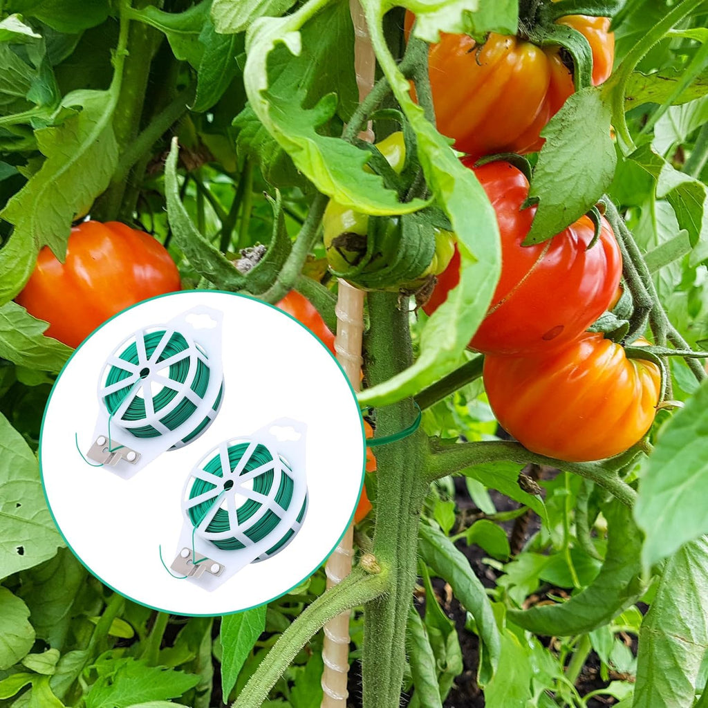 PAGA 1 LLEVA 2 Rollos de alambre con cortador para atar plantas (20 Metros cada rollo)