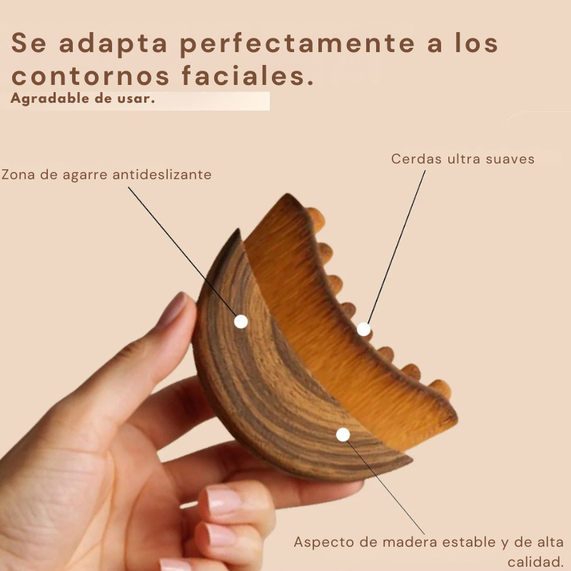 Cepillo masajeador de drenaje linfático para cara y cuello