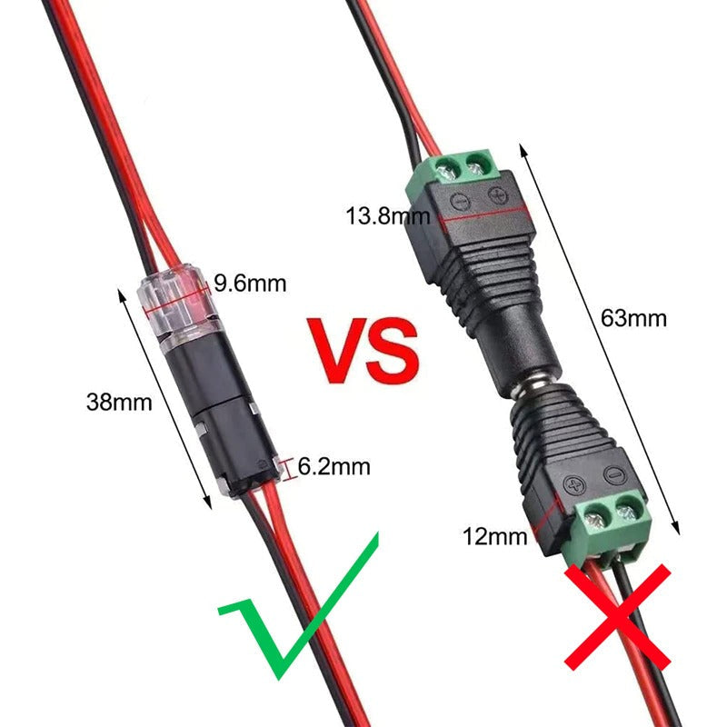 PACK DE 20 Conectores de cable sin soldadura de 2 pines