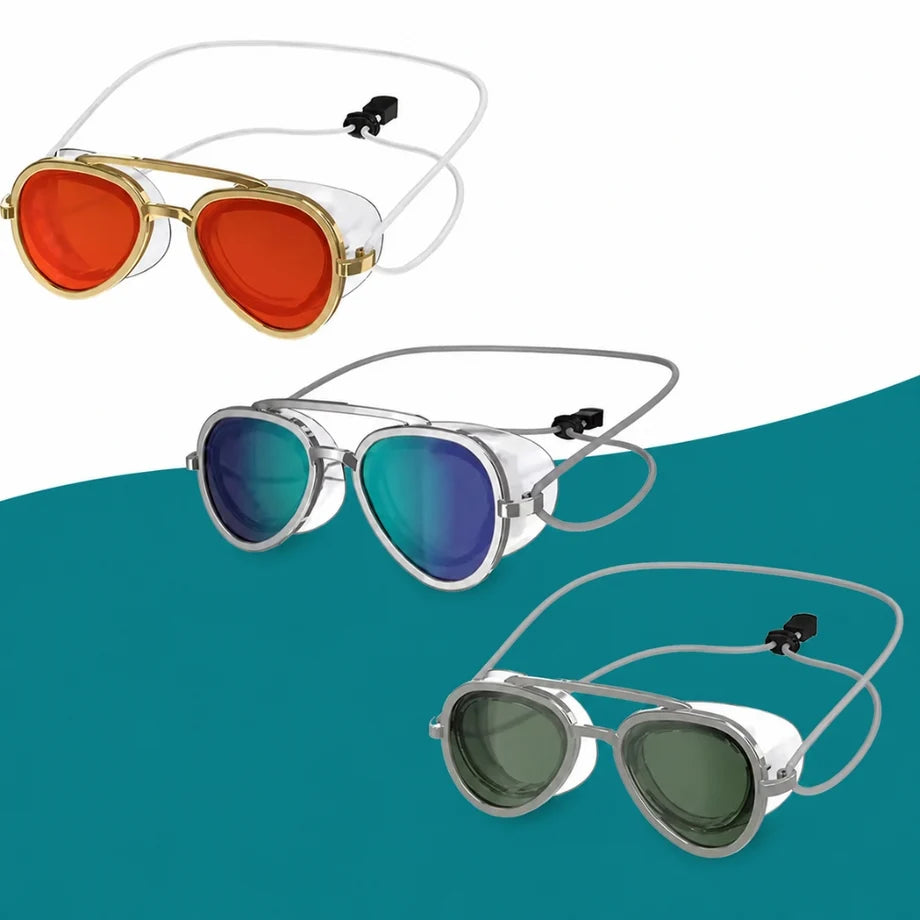 Gafas de piscina antivaho con efecto espejo y diadema ajustable