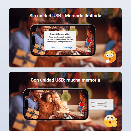 Memoria USB 3 en 1 para almacenamiento externo para celulares