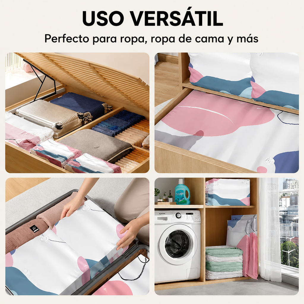 PAGA 1 LLEVA 2 Bolsas de almacenamiento al vacío con compresión sin bomba 70CM*50CM*30CM