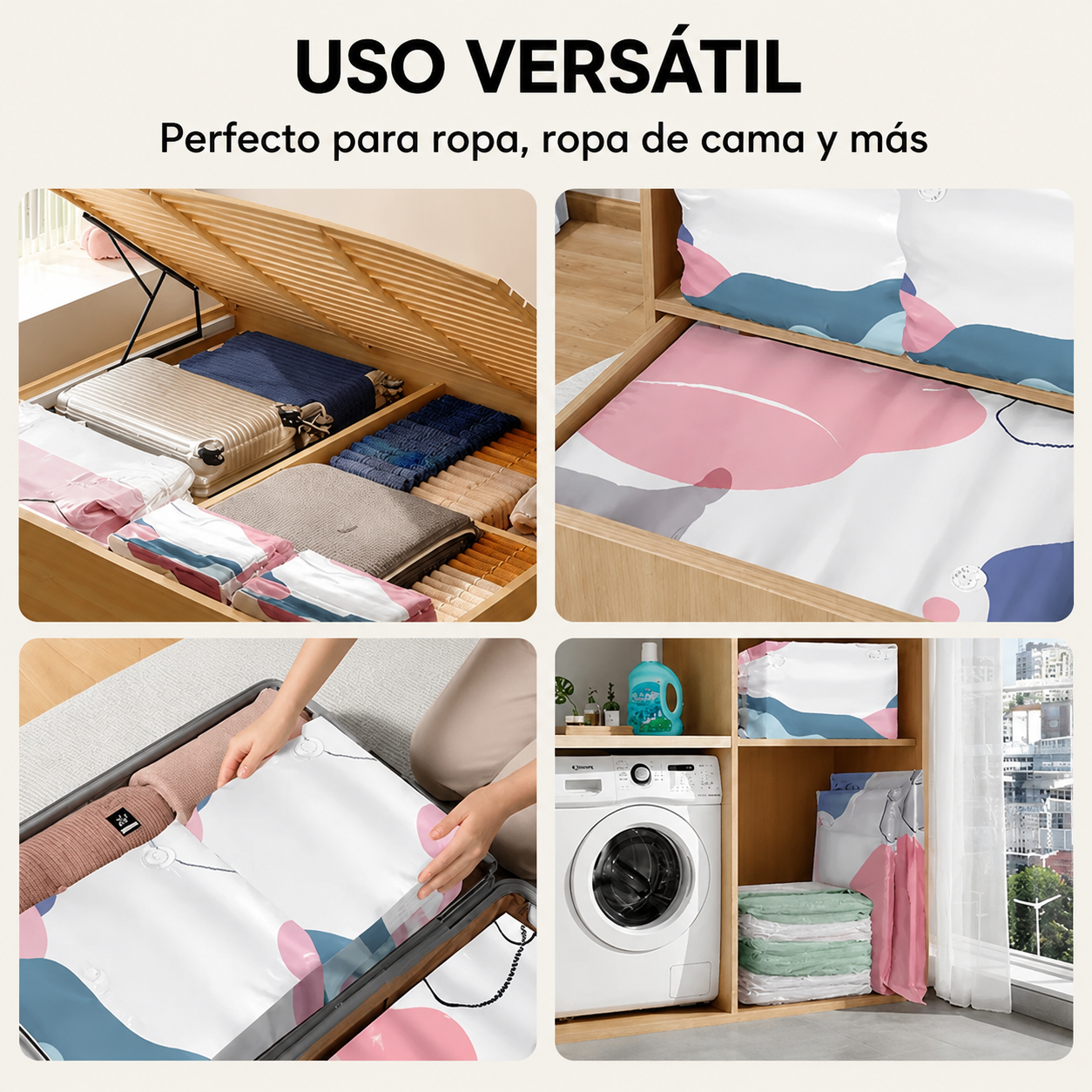PAGA 1 LLEVA 2 Bolsas de almacenamiento al vacío con compresión sin bomba 70CM*50CM*30CM