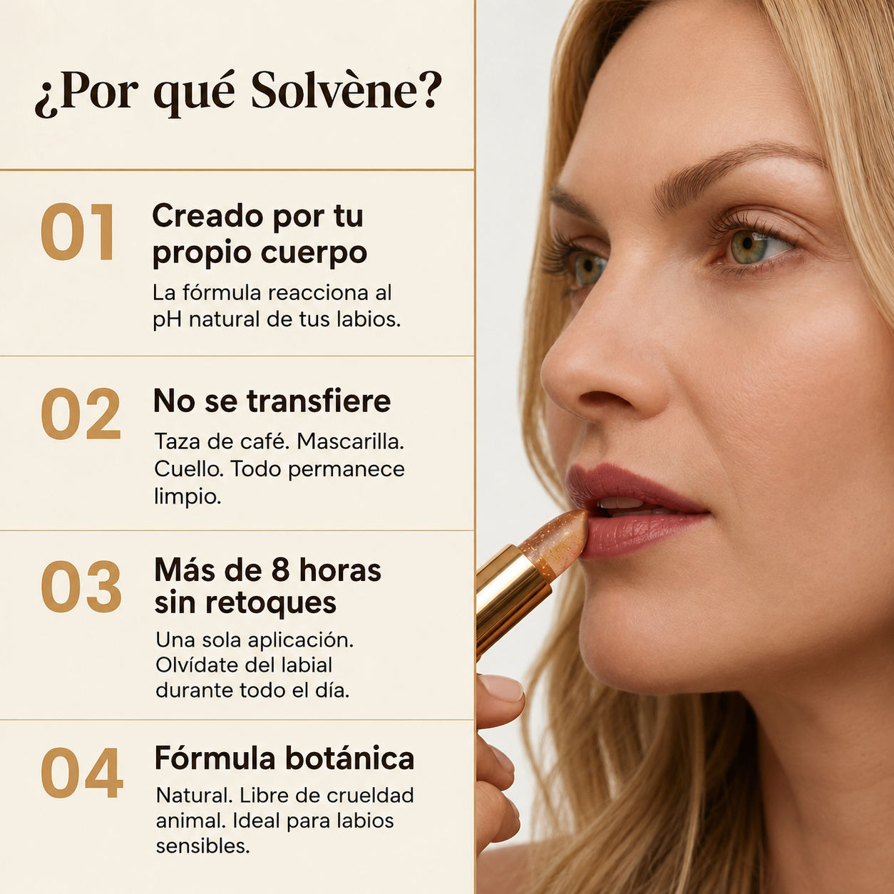 PAGA 1 LLEVA 2 Lápiz labial adaptable al PH Humectante brillo y textura