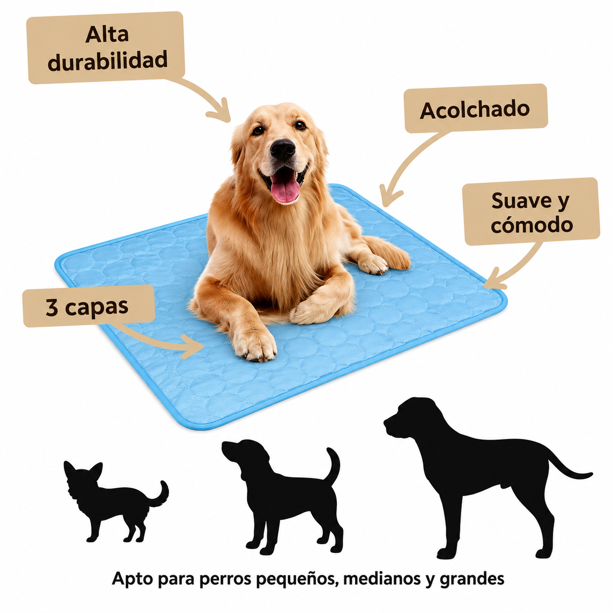 Alfombrilla refrescante premium para perros y gatos: transpirable y lavable, perfecta para días calurosos