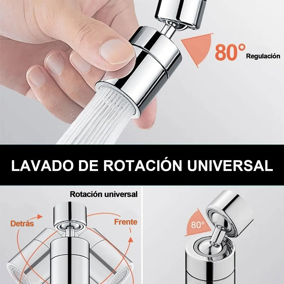 Extension de grifo giratorio 360 antisalpicaduras 2 velocidades