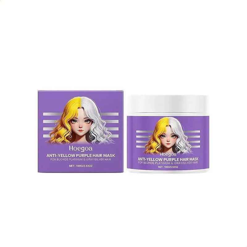Mascarilla púrpura capilar Anti amarilleo para el cabello liso y con brillo