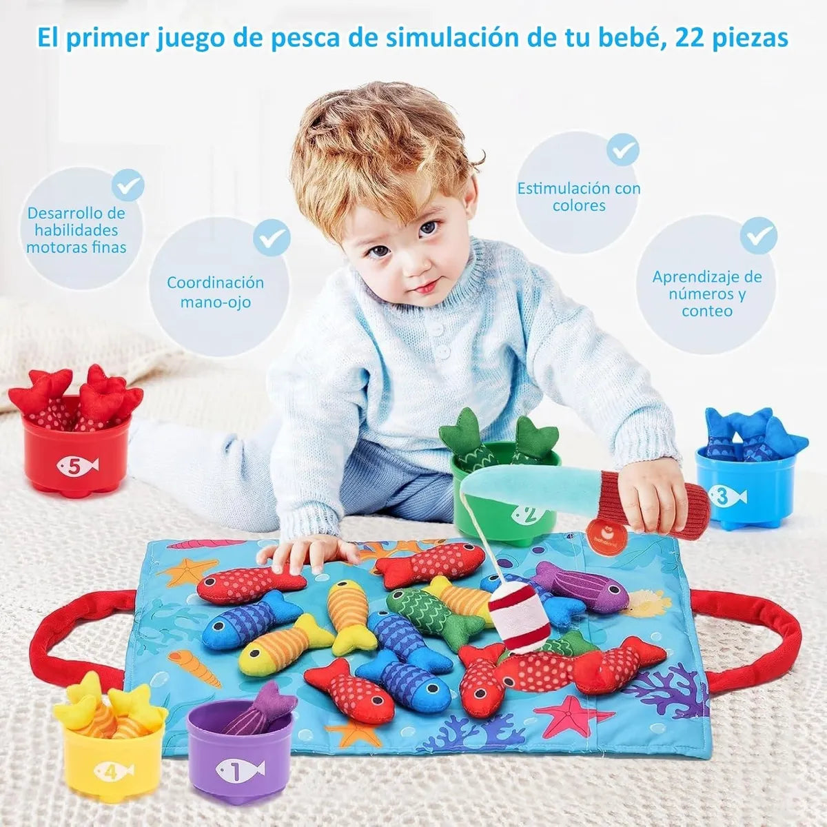 Juego de pesca educativo montessori