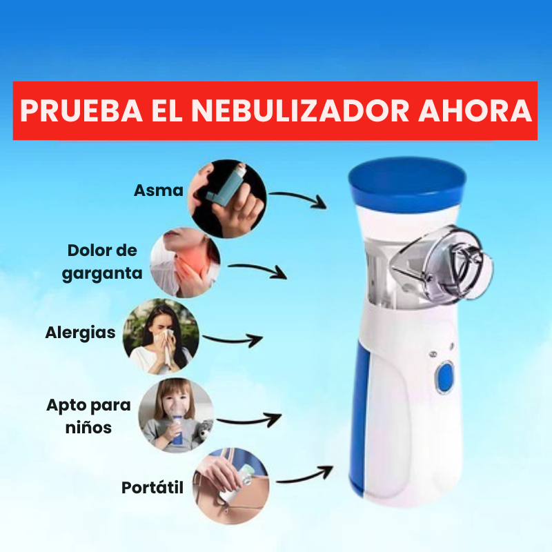 Nebulizador Portátil Silencioso con 2 mascarillas y boquilla