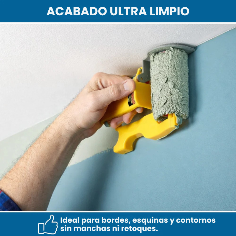 Rodillo de pintura para bordes perfectos con guía de precisión