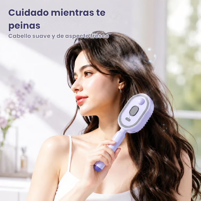 Cepillo con vapor y cabezal vibratorio masajeador