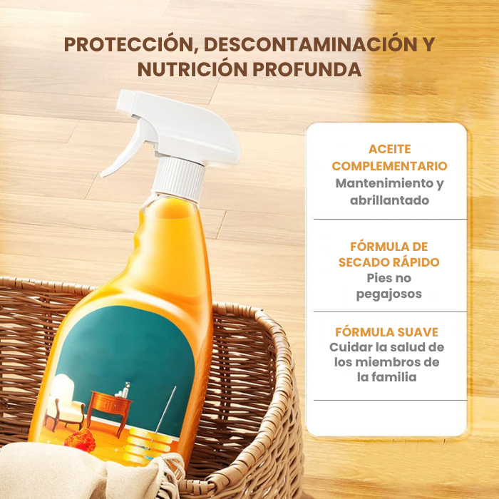 PAGA 1 LLEVA 2 Spray de cera de abeja para el cuidado de suelos de madera: limpia, abrillanta e impregna contra la humedad y la suciedad