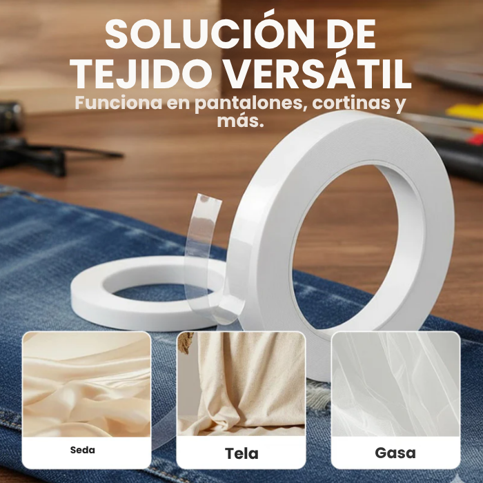 PAGA 1 LLEVA 2 ROLLOS DE 2.5 METROS Cinta adhesiva lavable para  dobladillos de pantalones